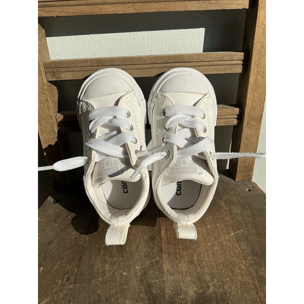 Converse Toddler Chuck Taylor All Star Street White Leather Lace Shoes Toddler 5